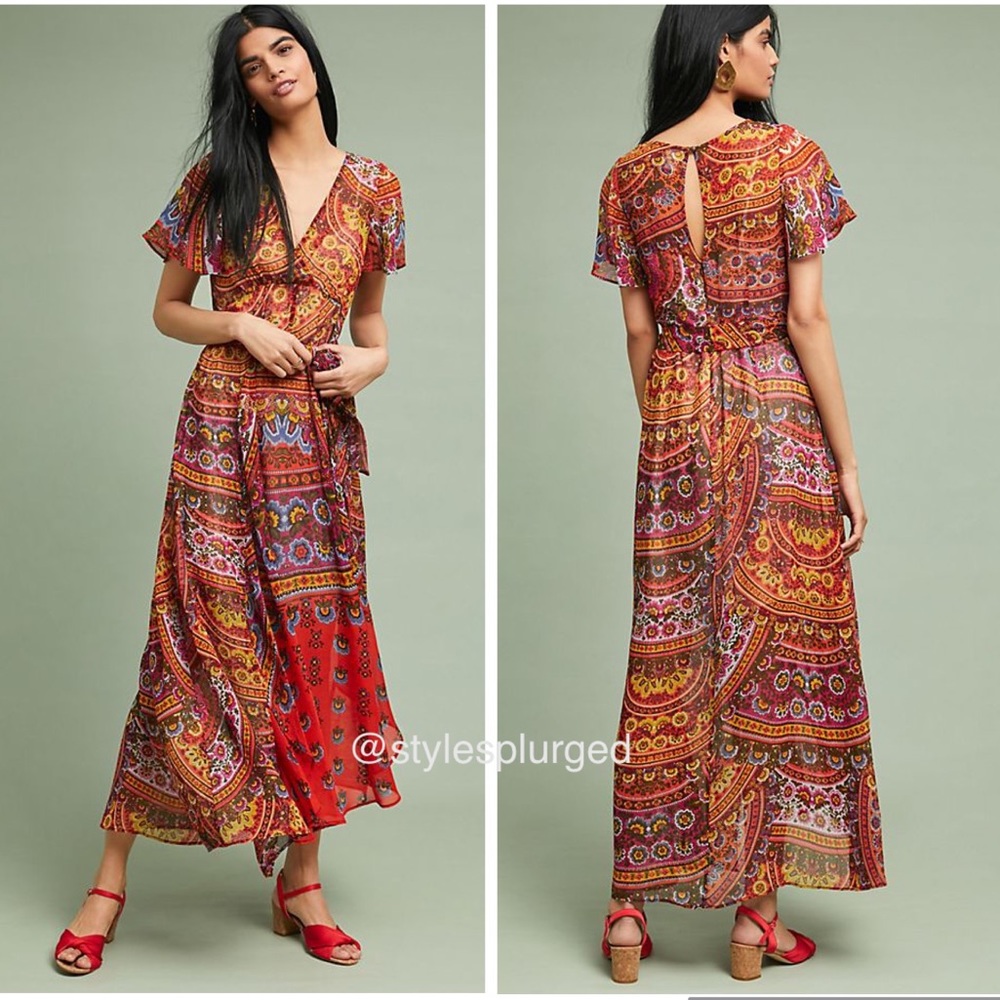 NWT⭐️Top Rated⭐️ANTHRO Murol Wrapped Dress size 0 - Picture 1 of 11